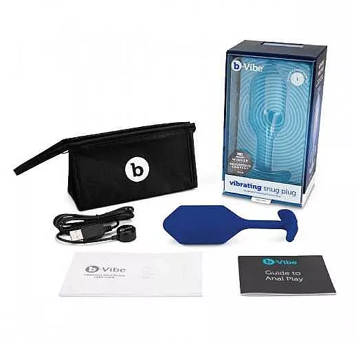 Синяя пробка для ношения с вибрацией Snug Plug 4 - 14 см.