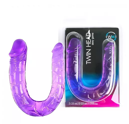 Упругий двухсторонний фаллоимитатор Twin Head "Double Dong" лавандового цвета - 29,8 см.