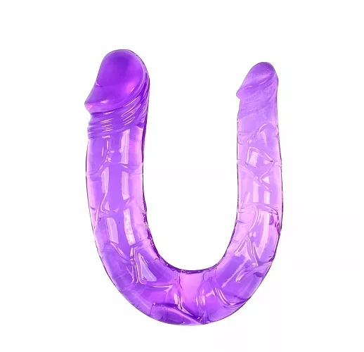 Упругий двухсторонний фаллоимитатор Twin Head "Double Dong" лавандового цвета - 29,8 см.