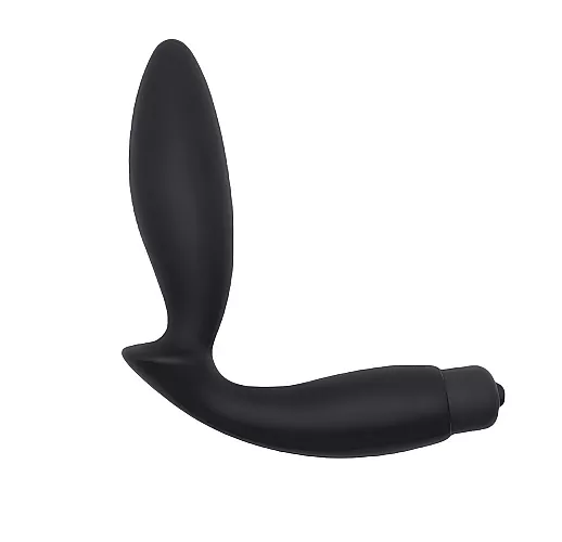 Универсальный чёрный вибромассажер простаты Sex Expert Vibe Pleasure из силикона - 8,5 см.