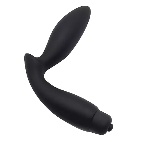 Универсальный чёрный вибромассажер простаты Sex Expert Vibe Pleasure из силикона - 8,5 см.