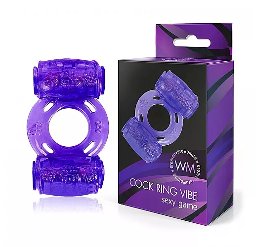 Фиолетовое эрекционное виброкольцо Ero-Vibe Dual с «шипиками» и двумя виброэлементами Фиолетовое эрекционное виброкольцо Ero-Vibe Dual с «шипиками» и двумя виброэлементами