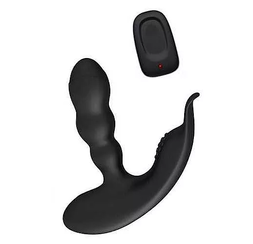 Черный стимулятор простаты Levett Jonas с пультом ДУ