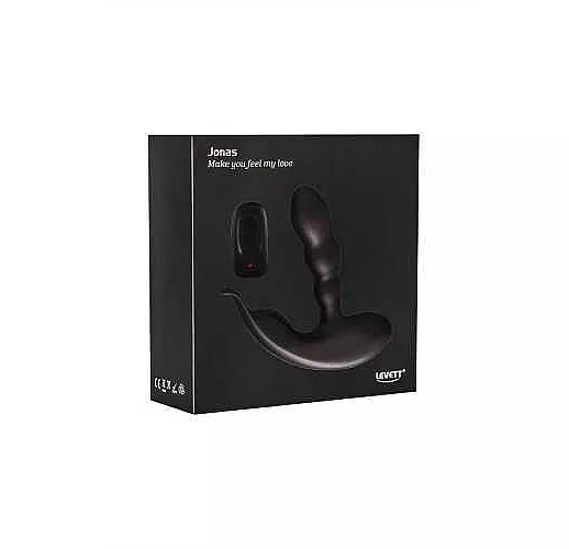 Черный стимулятор простаты Levett Jonas с пультом ДУ