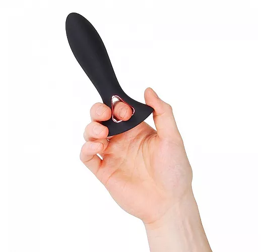 Силиконовый анальный вибратор Sex Expert "Vibration Plug" с 10 режимами вибрации, IPX6, USB - 14 см.