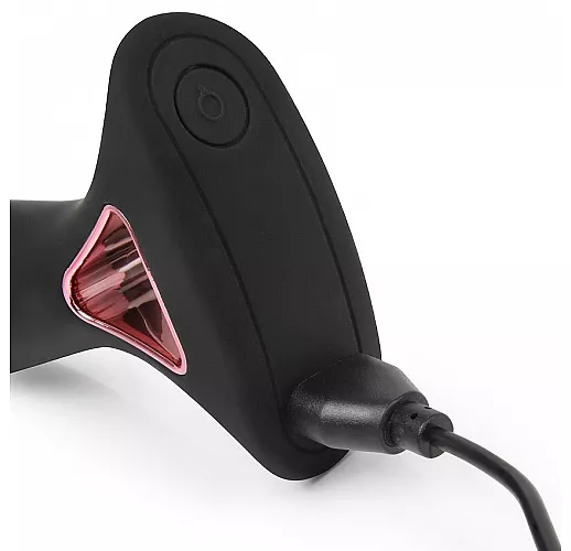 Силиконовый анальный вибратор Sex Expert "Vibration Plug" с 10 режимами вибрации, IPX6, USB - 14 см.