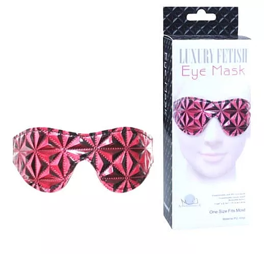 Красная кожаная маска на глаза с геометрическим узором