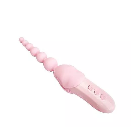 Нежно-розовый вибростимулятор Ecstasy с насадками