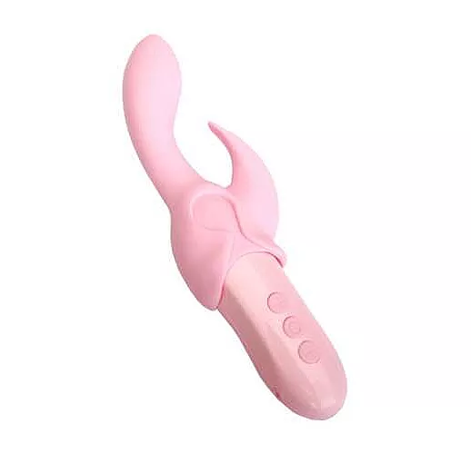 Нежно-розовый вибростимулятор Ecstasy с насадками