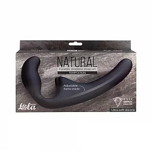 Анатомический силиконовый безремневой страпон Natural "Temptation" с гибким «хребтом» - 12 см.