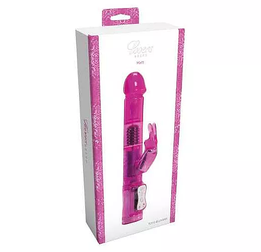 Ярко-розовый вибратор RABBIT LOVERS BREED MATT - 23 см.