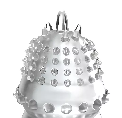 Закрытая прозрачная насадка Crystal Sleeve с многочисленными «пупырышками» для стимуляции - 12,8 см.