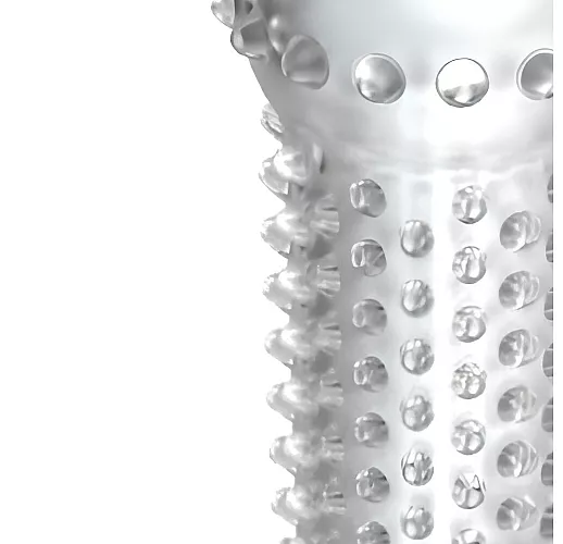 Закрытая прозрачная насадка Crystal Sleeve с многочисленными «пупырышками» для стимуляции - 12,8 см.