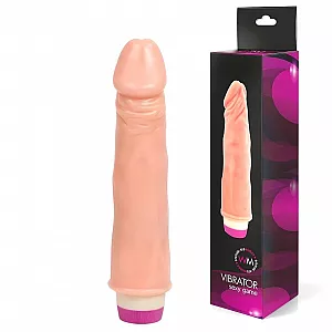 Вибратор Realistic Cock Vibe из TPR телесного цвета со встроенным пультом управления вибрацией - 21 см.