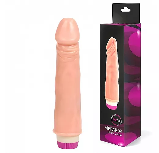 Вибратор Realistic Cock Vibe из TPR телесного цвета со встроенным пультом управления вибрацией - 21 см.