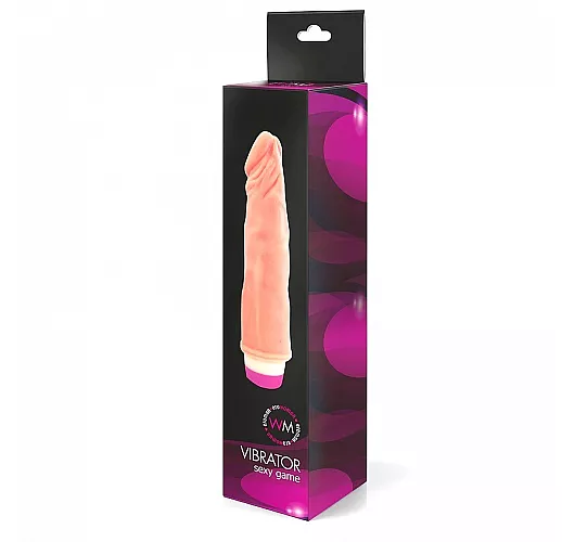 Вибратор Realistic Cock Vibe из TPR телесного цвета со встроенным пультом управления вибрацией - 21 см.