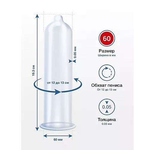 Презервативы My.Size Pro "размер 60" - ширина 60 мм., толщина 0,05 мм., обхват 12-13 см. - 10 шт.