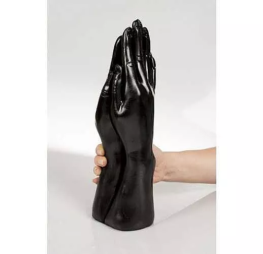 Стимулятор для фистинга с виде сомкнутых рук Dark Crystal Christian Dildo Black - 32 см.