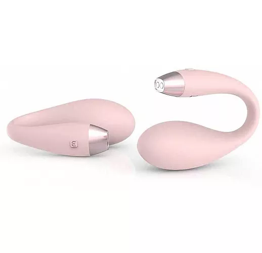 Силиконовый С-образный хай-тек вибромассажёр-кит Whale