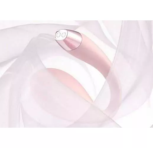 Силиконовый С-образный хай-тек вибромассажёр-кит Whale