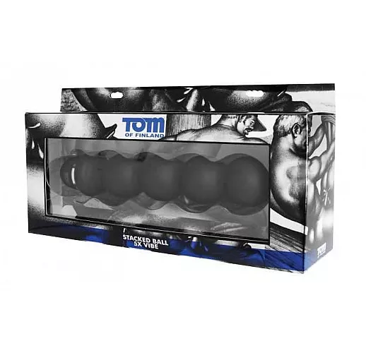 Анальный вибромассажер Tom of Finland Stacked Ball 5 Mode Vibe - 24 см.