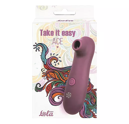 Вакуумно-волновой стимулятор клитора Take It Easy "Ace Purple" c soft-touch покрытием, 10 режимов