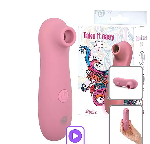 Вакуумно-волновой стимулятор клитора Take It Easy "Ace Rose" c soft-touch покрытием, 10 режимов