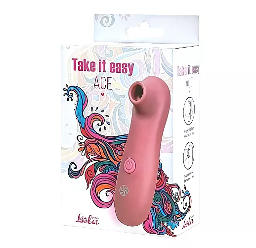 Вакуумно-волновой стимулятор клитора Take It Easy "Ace Rose" c soft-touch покрытием, 10 режимов