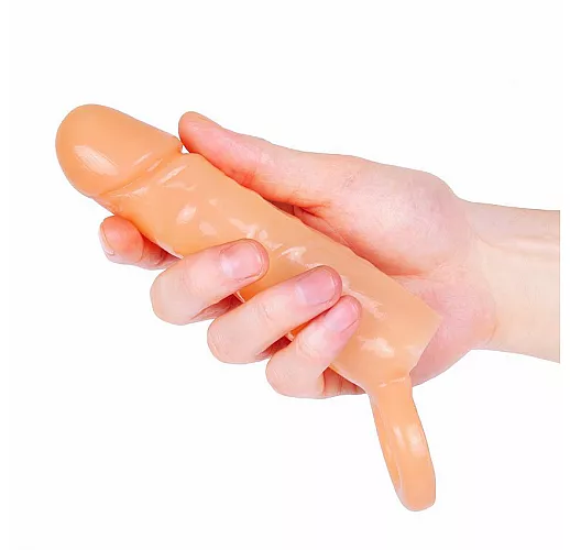 Реалистичная насадка на фаллос Expert Form с кольцом для мошонки и ярко выраженной головкой - 16 см.