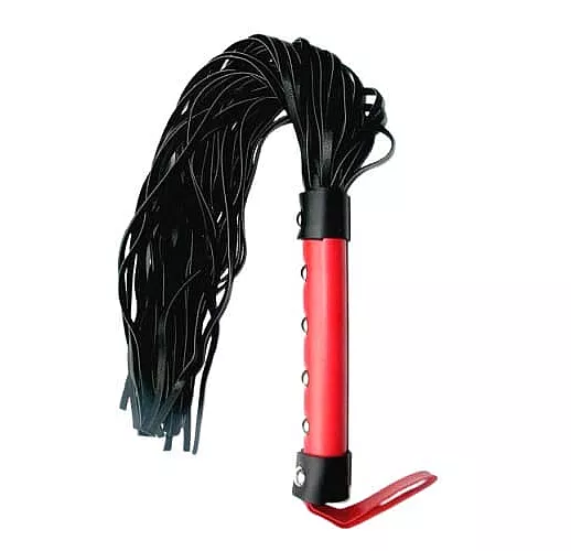 Черный флоггер с красной ручкой Notabu - 45 см.