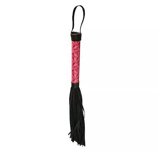 Аккуратная плетка с розовой рукоятью Passionate Flogger - 39 см.