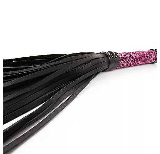 Аккуратная плетка с розовой рукоятью - 40 см.