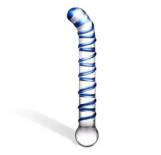Изогнутый стеклянный фаллос G-Spot Glass Dildo - 17 см.