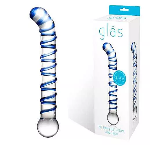 Изогнутый стеклянный фаллос G-Spot Glass Dildo - 17 см.