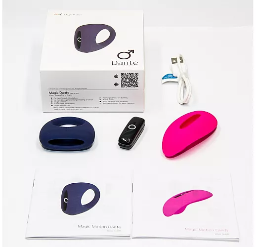 Подарочный набор Magic Motion: клиторальный стимулятор CANDY и эрекционное виброкольцо DANTE