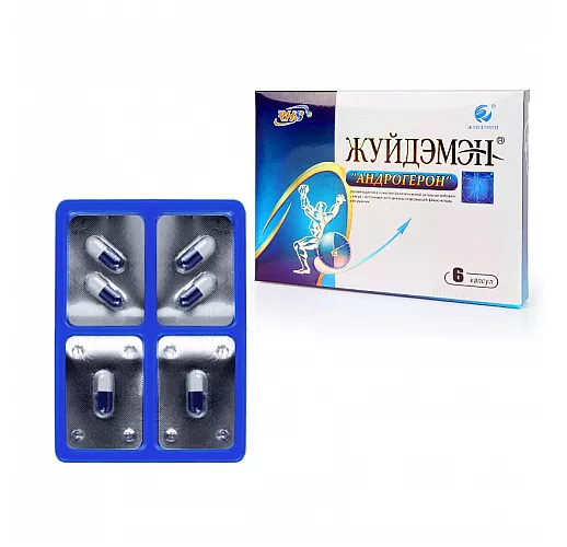 Капсулы "Андрогерон" Жуйдэмэн для возбуждения и длительной эрекции - 6 капсул (500 мг.)