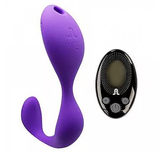 Двусторонний вибратор Mr. Hook на эластичных ремешках с пультом ДУ