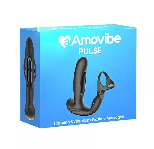 Массажёр простаты Amovibe "Pulse" с 10 режимами вибрации и функцией осцилляции, пульт ДУ, IPX7, USB