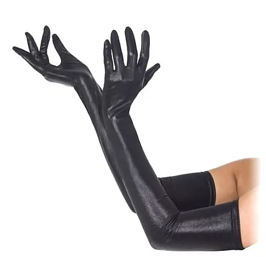 Перчатки с эффектом мокрой ткани S-M-L черный