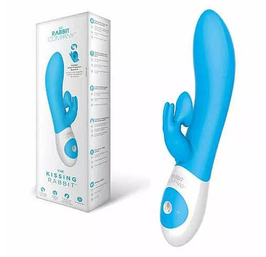 Голубой вибратор The Kissing Rabbit