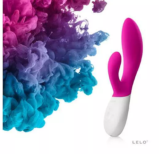 Вибромассажер с клиторальным стимулятором INA Wave Cerise - 19 см.