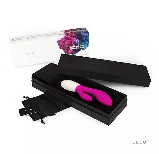 Вибромассажер с клиторальным стимулятором INA Wave Cerise - 19 см.