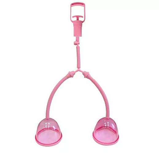 Розовая помпа для груди с двумя чашечками