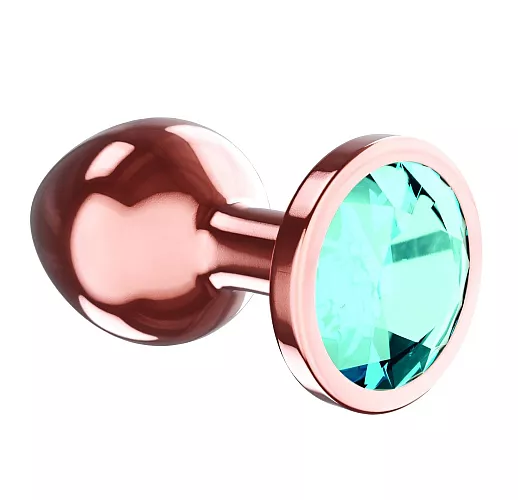 Большая анальная пробка Diamond "Topaz Shine 'L" «Розовое Золото» со стразом - 8,3 см. ⌀ 3,3 см.