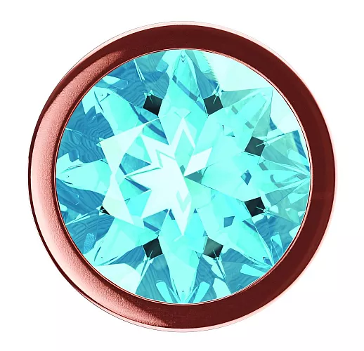 Большая анальная пробка Diamond "Topaz Shine 'L" «Розовое Золото» со стразом - 8,3 см. ⌀ 3,3 см.