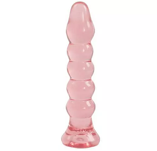 Анальная елочка из розового геля Crystal Jellies Anal Plug Bumps - 15,2 см.