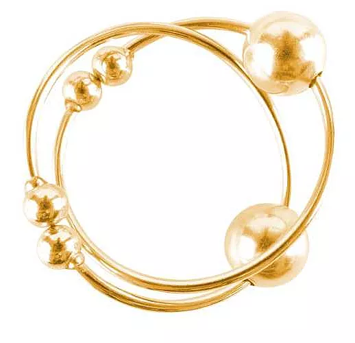 Золотистые клипсы на грудь с шариком Gold Nipple Bull Rings