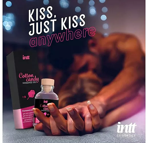 Съедобный массажный гель intt "Cotton Candy" со вкусом сахарной ваты и согревающим эффектом - 30 мл.