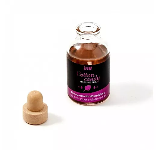 Съедобный массажный гель intt "Cotton Candy" со вкусом сахарной ваты и согревающим эффектом - 30 мл.