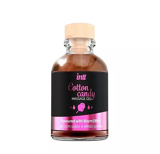 Съедобный массажный гель intt "Cotton Candy" со вкусом сахарной ваты и согревающим эффектом - 30 мл.